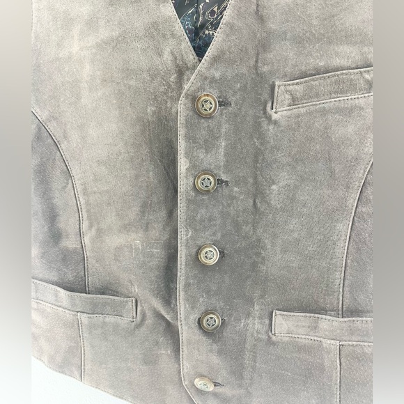 Vintage NWT BBB 100% Genuine Brown Suede Leather Vest Medium - Picture 2 of 6
